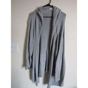 🤯 Dressbarn Grey Gray Long Sleeve Hoodie Cardigan Size 3XL Long Length